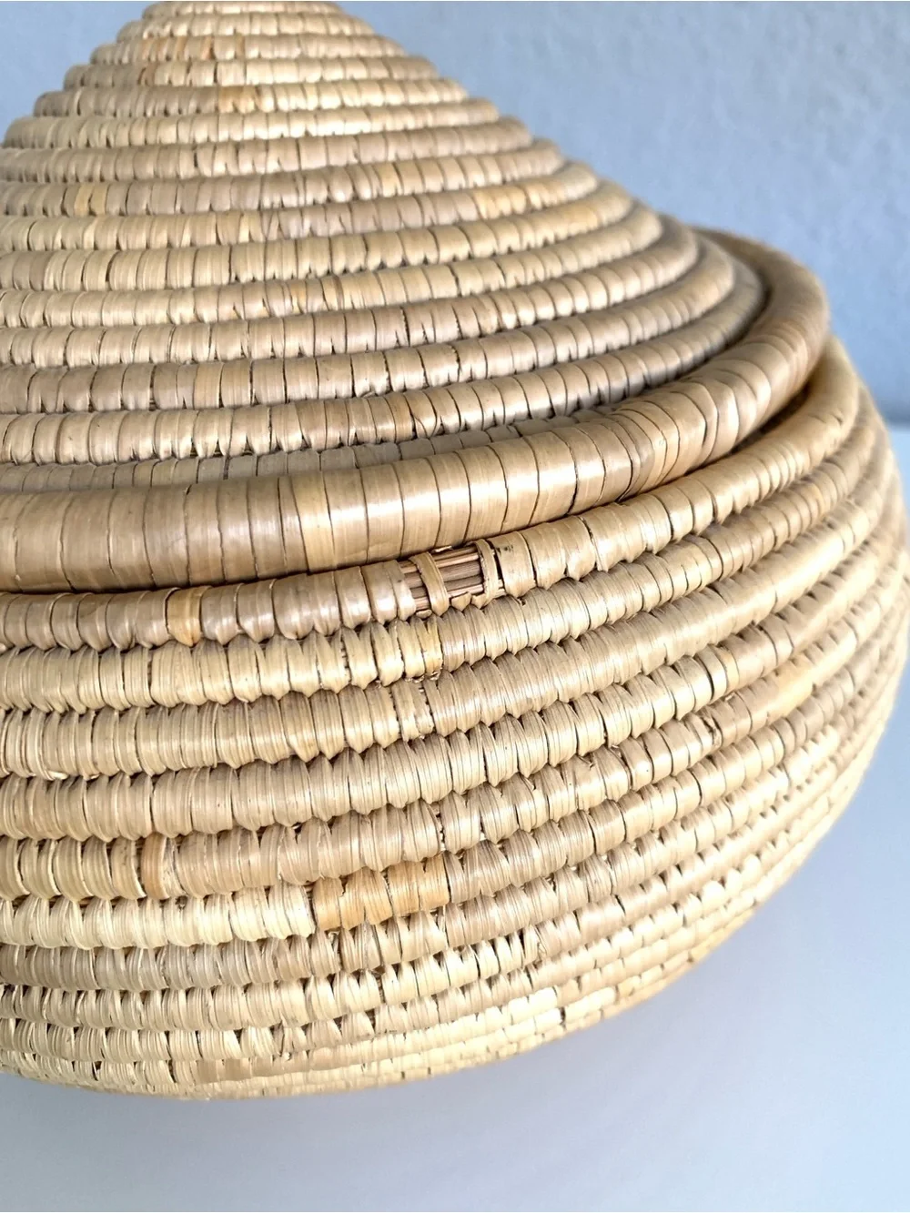 Handwoven Lidded Coil Basket Native Artisan Storage Home Decor
